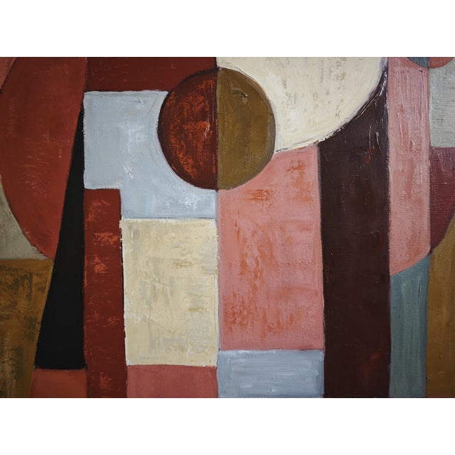 2020s Construction Intime, Contemporary Abstract Geometric Oil Painting Framed by Sophie Dumont For Sale - Image 5 of 10