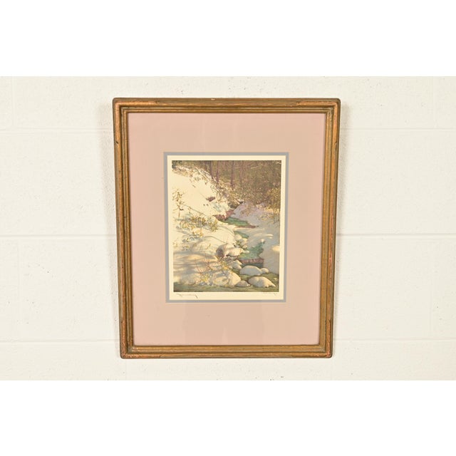 J. Hohenberger Original Artist Signed "January" Lithograph in Carved Giltwood Frame For Sale - Image 13 of 13