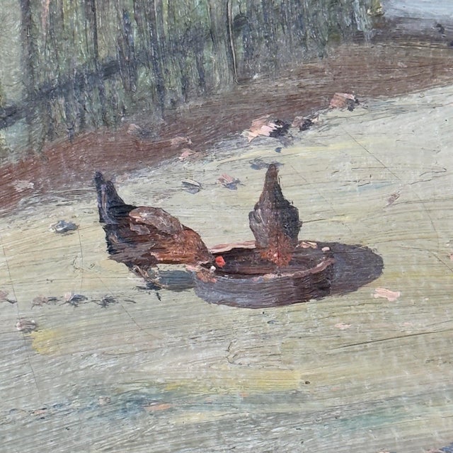 1920s Antique 1923 Frederik Engelfelt Danish Oil Painting March Day Funen Village For Sale - Image 5 of 12