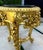 French-Style Gilded Side Table – Black Marble Top With Gold Leaf Floral Details For Sale In Miami - Image 6 of 8
