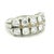 A bold and elegant vintage diamond band crafted in 14K white gold, dating to approximately the mid-20th century. This...