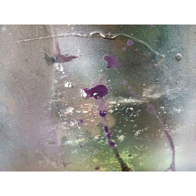 Aqua Ovidiu Kloska, Imperfect Oneiric Vase with Night Flowers, Acrylic on Canvas For Sale - Image 8 of 10