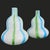 Mid century modern style gourd shaped vases In the style of Jonathan Adler Has beautiful aqua blue and green stripes on a...