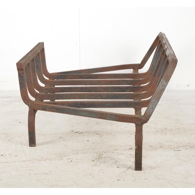 Metal Reclaimed 42.375 In. Cast Iron Fireplace Grate Log Holder For Sale - Image 7 of 8