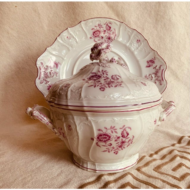 Antique French Porcelain Sauce Tureen & Underplate, Circa 1820, Rose Floral For Sale - Image 12 of 12