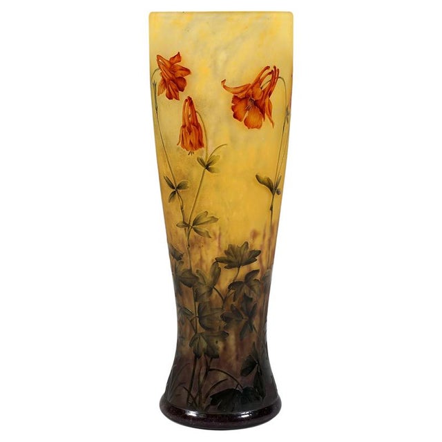 Brown Large Art Nouveau Cameo Vase from Daum Nancy, 1910 For Sale - Image 8 of 8