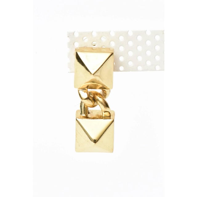 1990s Signed Fallon Sculptural Pierced Earrings, 1990's For Sale - Image 5 of 10