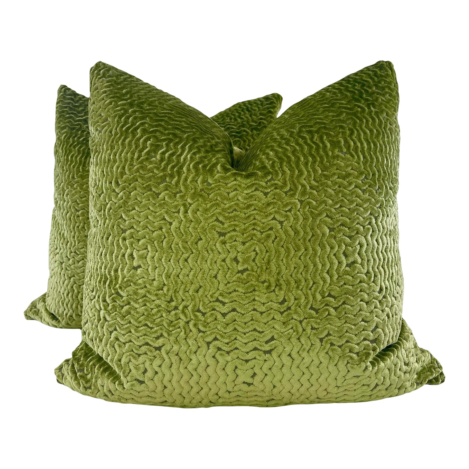 Nina Campbell "Mourlot Velvet" in Green 22" PillowsA Pair Chairish