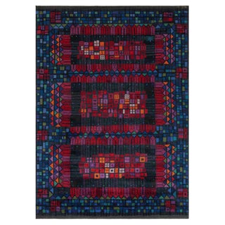 Doris Leslie Blau Vintage Swedish Pile Rug by Kerstin Ekengren For Sale