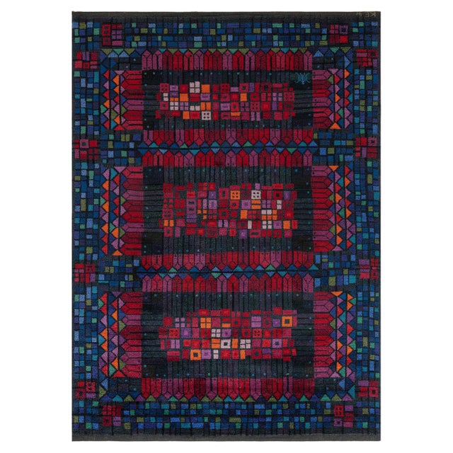 Doris Leslie Blau Vintage Swedish Pile Rug by Kerstin Ekengren For Sale