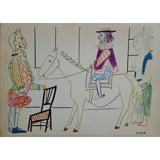 Pablo Picasso, The Knight, The Nude Woman and the Valet, 1954, Lithograph For Sale