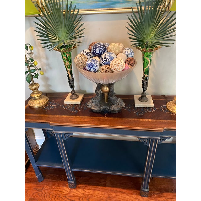 Vintage Lane Console Table With Fretwork Trim Chairish
