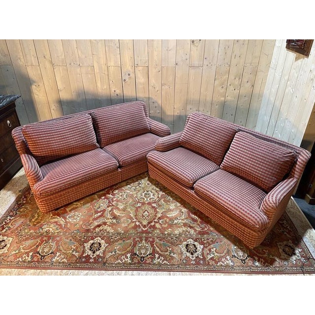 Two-Piece Plaid Sofa Set from Schwartz, Set of 2 For Sale - Image 9 of 9