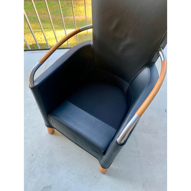 Leather Armchair by Massimo Scolari for Giorgetti For Sale - Image 4 of 18