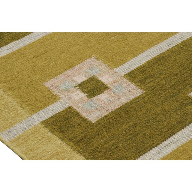 Rug & Kilim’s Scandinavian Style Rug in Chartreuse Green With Geometric Patterns For Sale In New York - Image 6 of 7