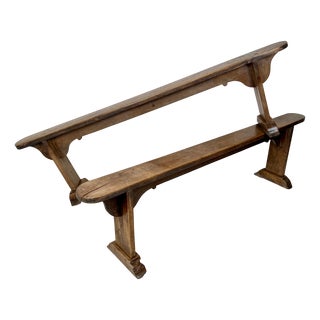Antique French Fruitwood Benches, 1890s, Set of 2 For Sale