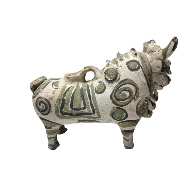 Ceramic Vintage Torito De Pucará Peruvian Bull Sculpture Ceramic Folk Art Andes Decor For Sale - Image 7 of 18