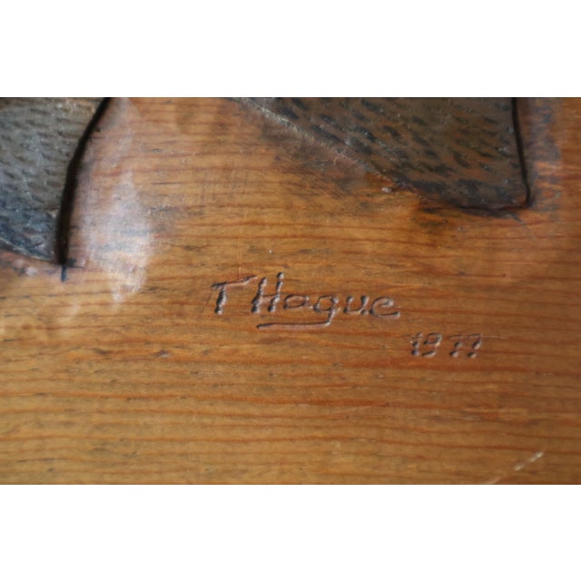 1977 Signed Carved Wood Trout Wall Sculpture, Attributed to Terry Hague For Sale - Image 13 of 18