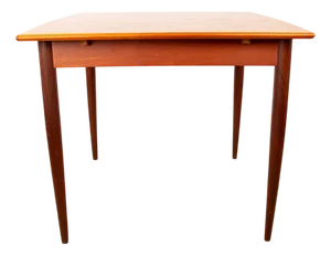 Small Danish Teak Square Extendable Dining Table, 1960s