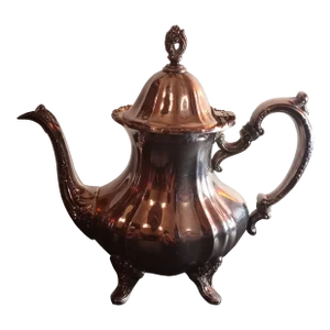 1950s Towle Silverplated Victorian Style Pedestal Tea Pot
