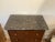 19th century French marble top chest, stamp signed ''Jacob'' below marble, with rounded front corners and four drawers...