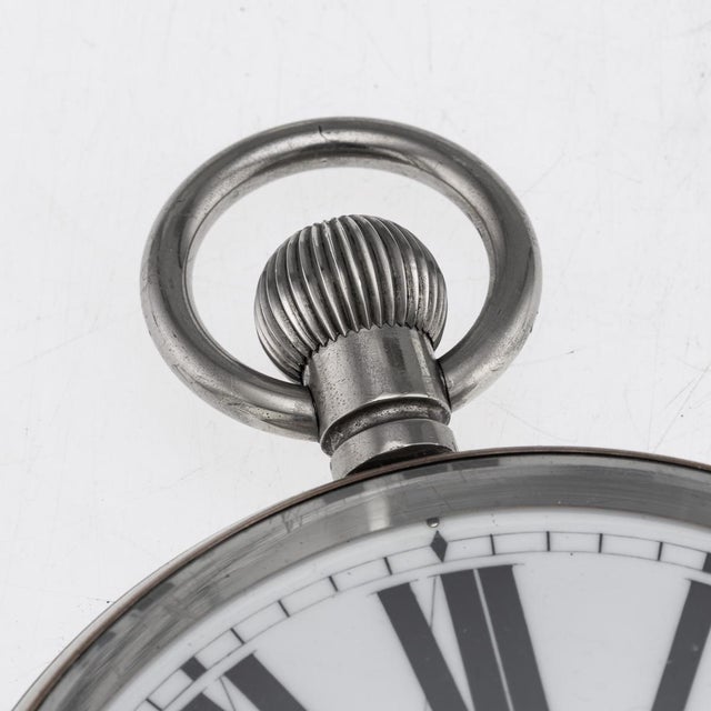 Metal Antique English Silver Mounted Desk Clock, 1904 For Sale - Image 7 of 15