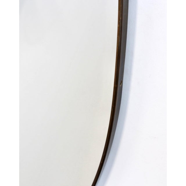 Metal Mid-Century Modern Italian Wall Mirror with Brass Frame, 1960s For Sale - Image 7 of 14