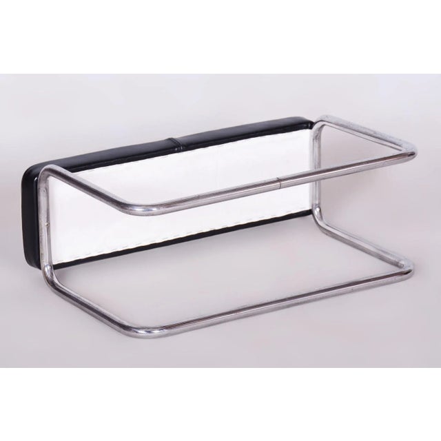 Bauhaus Czech Bauhaus Stool in Italian Leather & Chrome, 1930s For Sale - Image 3 of 9