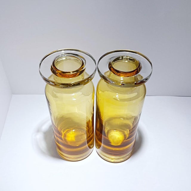 Pair of "The Alchemist" Jars in Amber For Sale - Image 4 of 5