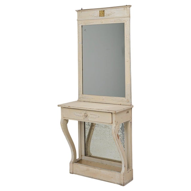 19th Century French Wood White Patinated Vanity For Sale - Image 15 of 18