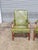 Wood Late 20th Century Pair of Alma Mahogany Armchairs Green Leather Fabric Made in North Carolina For Sale - Image 7 of 11