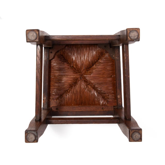 Joseph McHugh Arts & Crafts Mission Oak Dining Chairs Mackmurdo Stickley Roycroft a Set of Four For Sale - Image 14 of 18