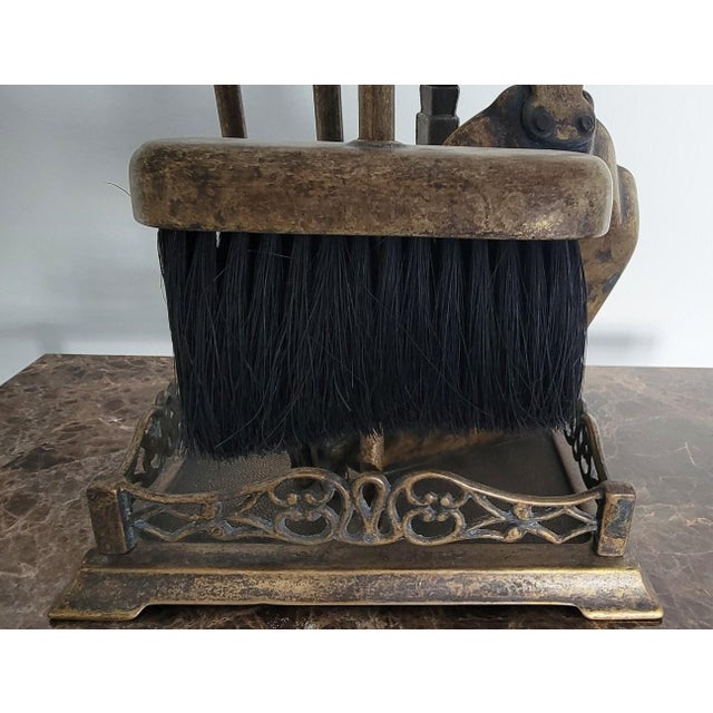Metal Italian Die-Cast Brass 5-Piece Fireplace Tool Set For Sale - Image 7 of 7