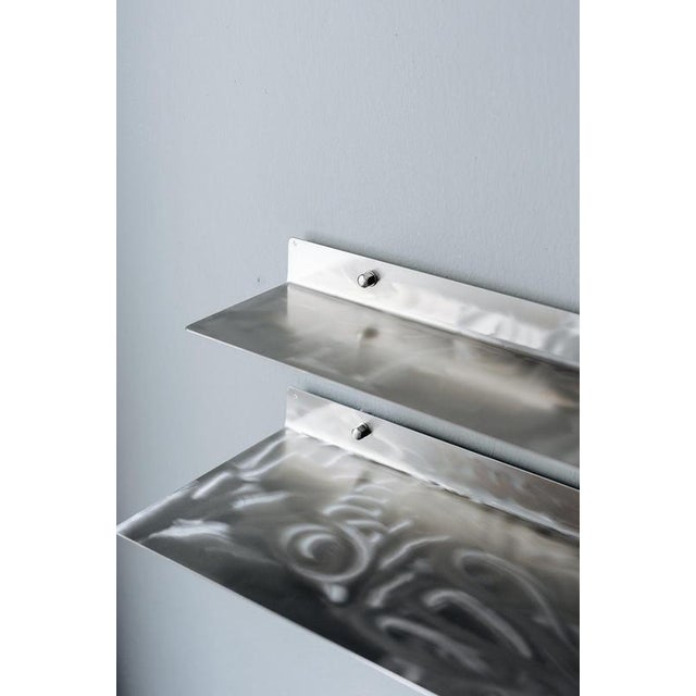Not Yet Made - Made To Order Large Wall Shelf in Brushed Stainless Steel by Form & Eisen For Sale - Image 5 of 18