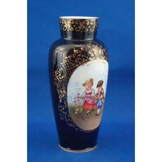 Vintage Empire Hand-Painted Porcelain Vase from Fischer J. Manufactory, 1920s For Sale - Image 6 of 18