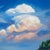 Presque Isle (Day 95) June 24, 2022 by Primary Hughes | Oil on masonite Landscape with clouds and rocks For Sale - Image 4 of 5