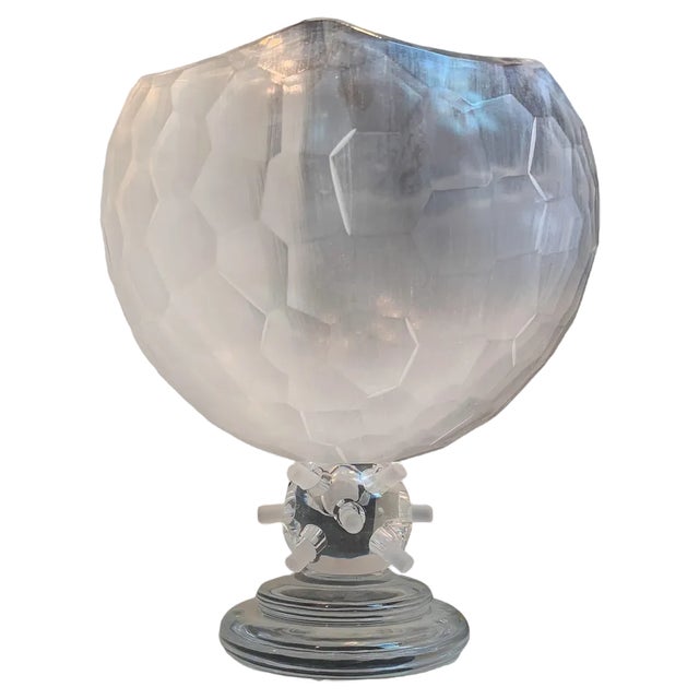 Italian Sand Crystal Handmade Cut Vase from Simoeng For Sale