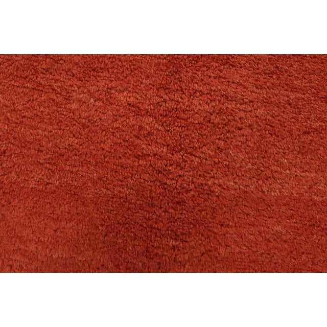 Red Gabbeh Rug 8’2” X 10’5” Red Wool Vintage Hand-Knotted Oriental Carpet For Sale - Image 8 of 15
