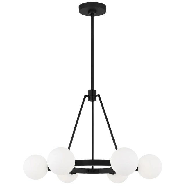 Modern Sean Lavin By Visual Comfort Studio Clybourn 6-Light Chandelier in Midnight Black For Sale - Image 3 of 3