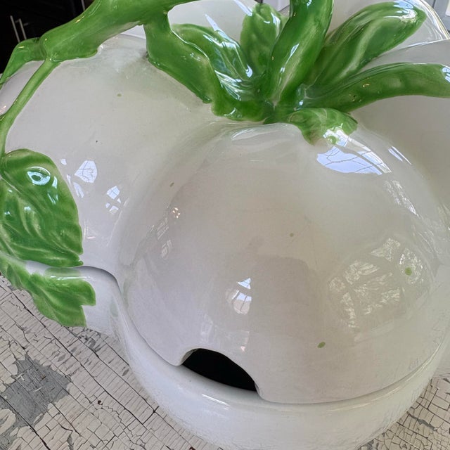 Vintage Mancer Meiselman Imports Italian Pumpkin Tureen and Vine Ladle 2 Pieces For Sale - Image 10 of 12