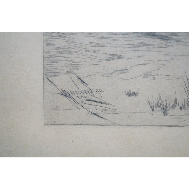 Antique Henry Mortikar Rosenberg Babbling Brook Panoramic Landscape Etching 25" For Sale - Image 13 of 15