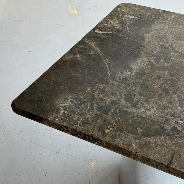1980s 1980s Chrome/Marble Square Dining Table For Sale - Image 5 of 8