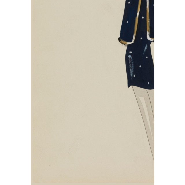 Vintage French Fashion Art Print – Art Deco Woman in Navy, 36" X 48" For Sale In Buffalo - Image 6 of 8