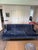 Modern Navy Velvet Sofa by Mitchell Gold For Sale - Image 3 of 9