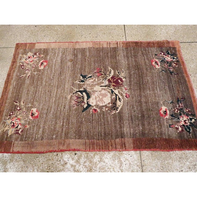 Mid 20th Century Galerie Shabab Collection Mid-20th Century Turkish Anatolian Throw Rug For Sale - Image 5 of 6