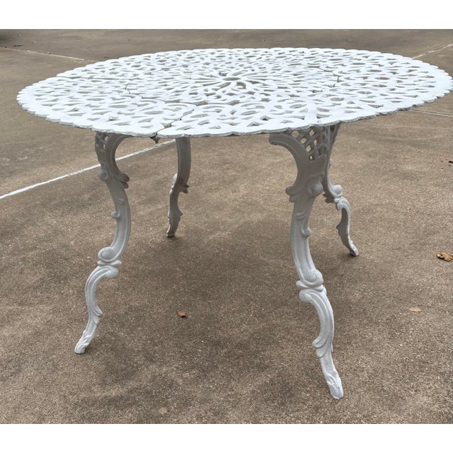 Metal Mid Century Iron Garden Table and 4 Chairs For Sale - Image 7 of 12