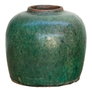 Emerald Horizon Glazed Asian Pot