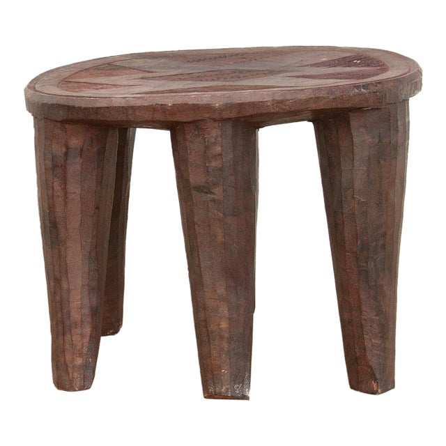 Carved Nupe Riverstone Rest Stool For Sale