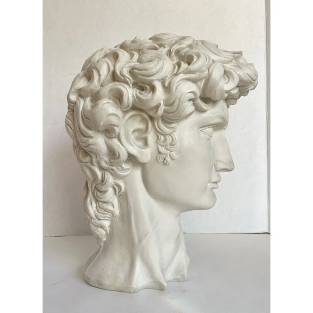 Vintage Faux-Stone Portrait Bust of Michelangelo's David For Sale - Image 11 of 12