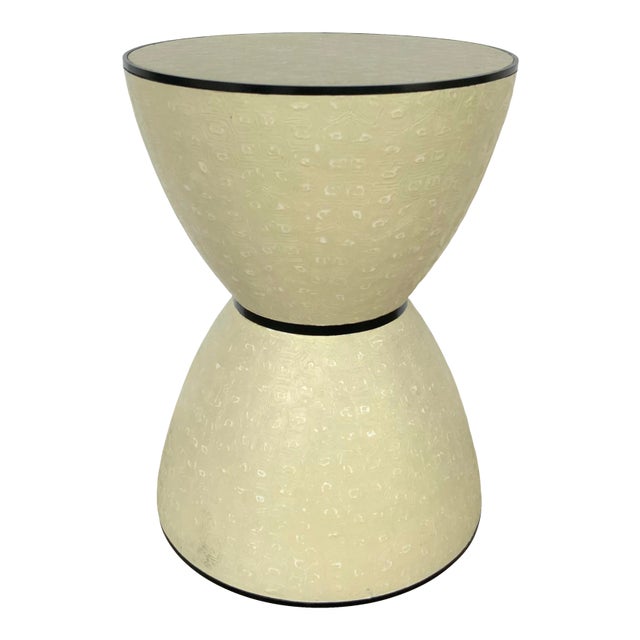 Made Goods Textured Cream Vinyl Ryleigh Stool For Sale